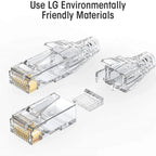 NASTAKO 20/50/100pcs Cat6 RJ45 Connector UTP Cable Ethernet Jack 8P8C Network CAT6 Cat5e Modular Plugs with 6.5mm RJ45 Caps