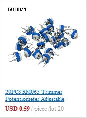 1Set 3590S Precision Multiturn (1PCS Potentiometer 10 Ring Adjustable Resistor+1PCS Turns Counting Dial Rotary 6.35mm Knob)