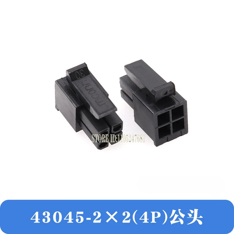 10sets Mx3.0 3.0mm Pitch Micro-fit 3.0 Connector Housing 2*1/2/3/4/5/6/8/10/12 Pin Male + Terminal Molex 43030 2p/3p/4p/5p