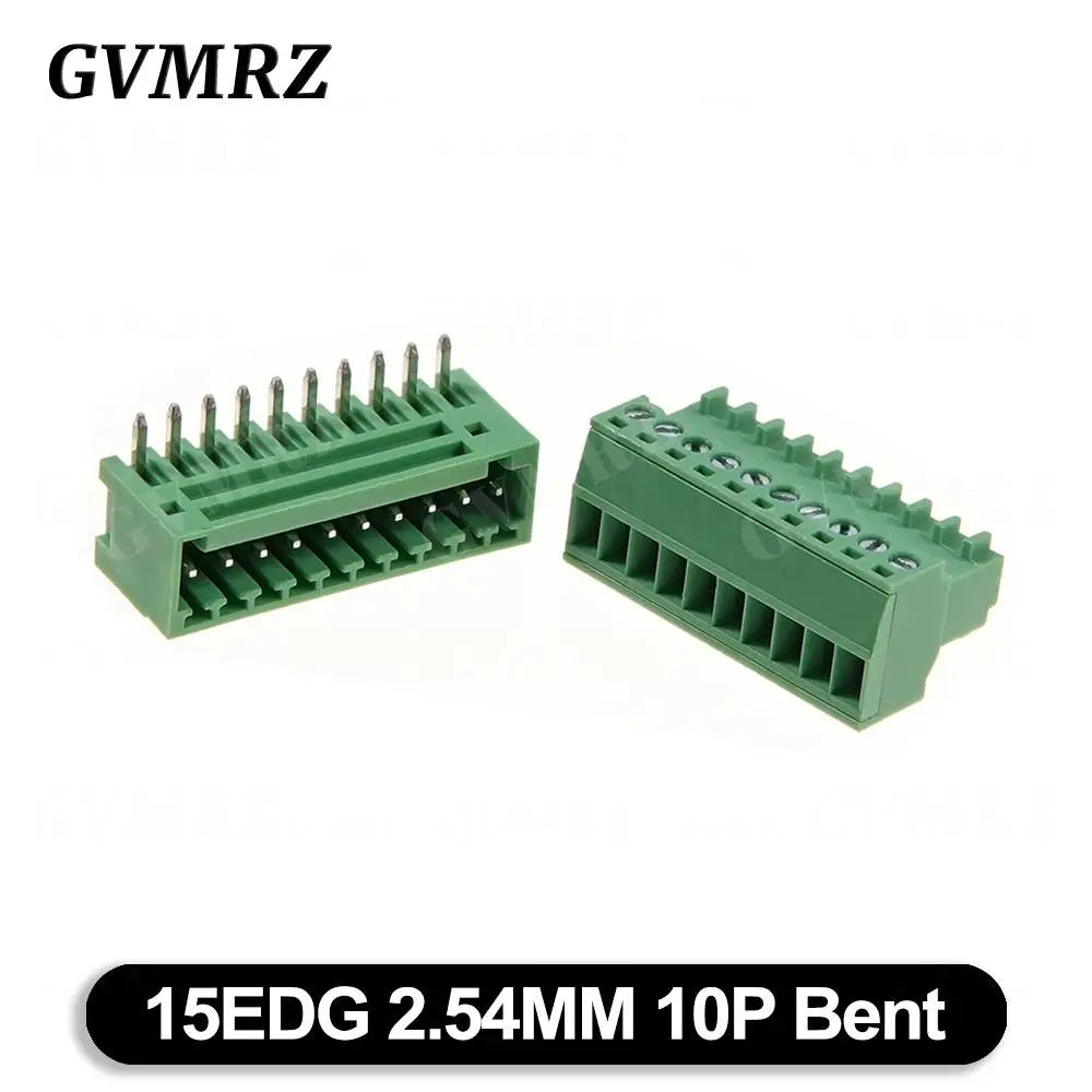 5Set/lot 15EDG 2.54mm PCB Seal Screw Terminal Block 2 ~ 12 Pin KF15EDG 2.54 Male Plug + Female Socket Pin Header Wire Connector