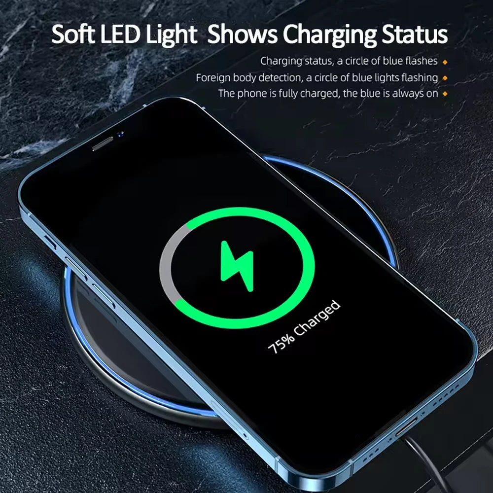 30W Wireless Charger Fast Charging Pad  For iPhone 17 16 15 14 Pro XS Max XR For Samsung S26 S25 S23 S9 S8 Note 10