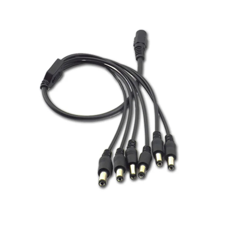 12V DC Power Supply 1 Female to 2 3 4 5 8 Male way Splitter Plug extension Cable cord connector 5.5*2.1mm for Led strip light