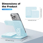 15W Magnetic Wireless Charger 3 In 1 Fast Charging Station Travel Foldable for Magsafe iPhone 1716/15/14 Apple Watch AirPods Pro