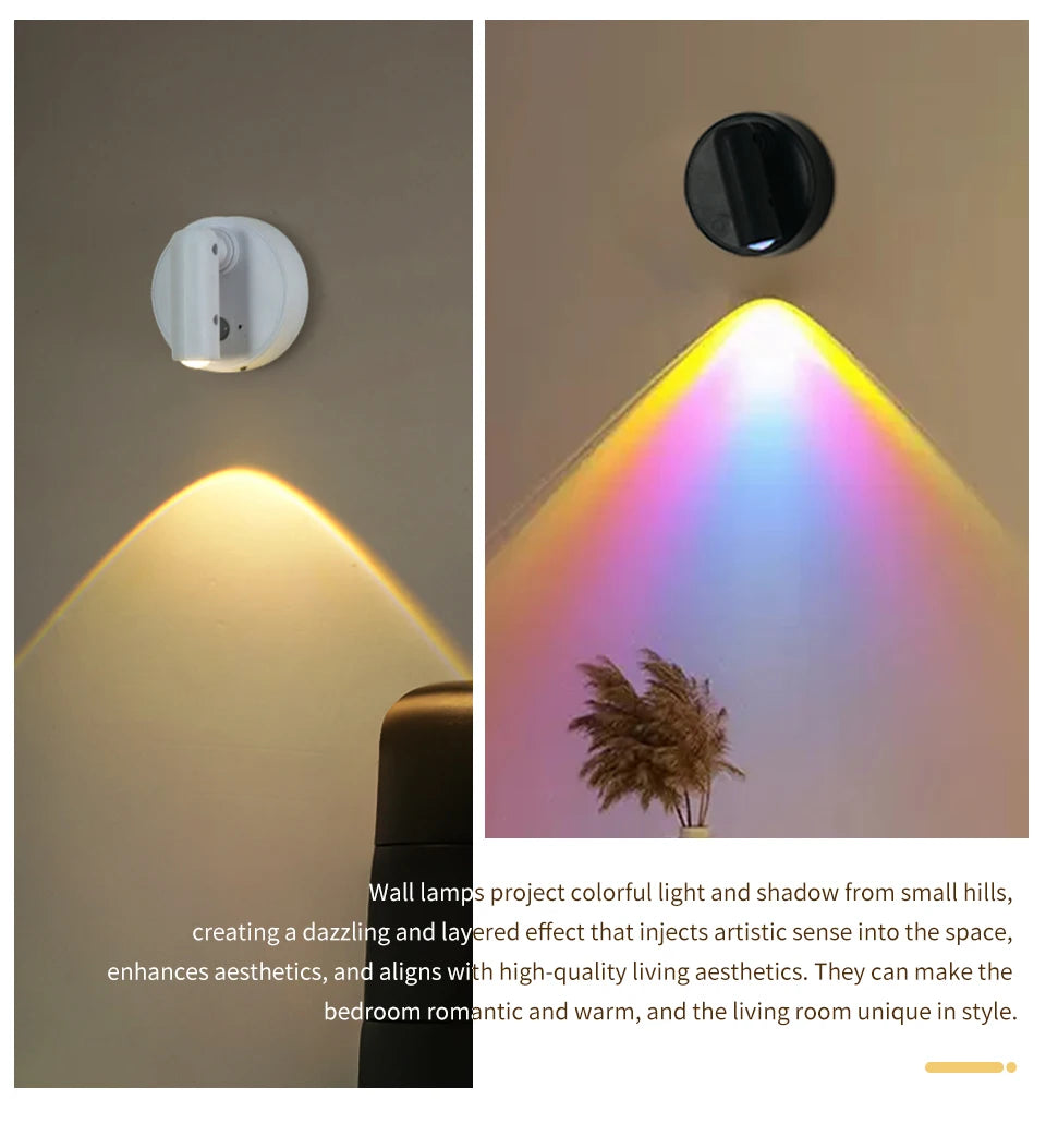 Motion Sensor LED Night Light Rechargeable Cordless Wall Lamp with Remote Control Touch Dimmable Magnetic Spotlight for Hallway