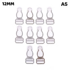 10Pcs 10/12/15/18MM Metal Adjust Buckle For Corset Leg Garter Belt Clip Hook Suspender Ends Buckles Hosiery Stocking Grips
