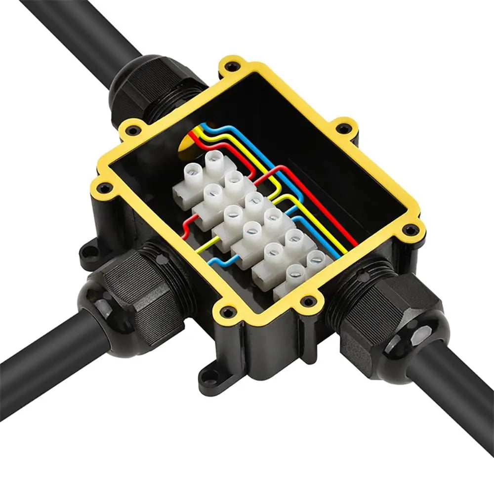 M25 4-14mm Mult Thick Wire IP68 Waterproof T 1IN2OUTS 3Way 2x0.5-3*2.5mm2 450V24A Outdoor Cord Gland Wire Connector Junction Box