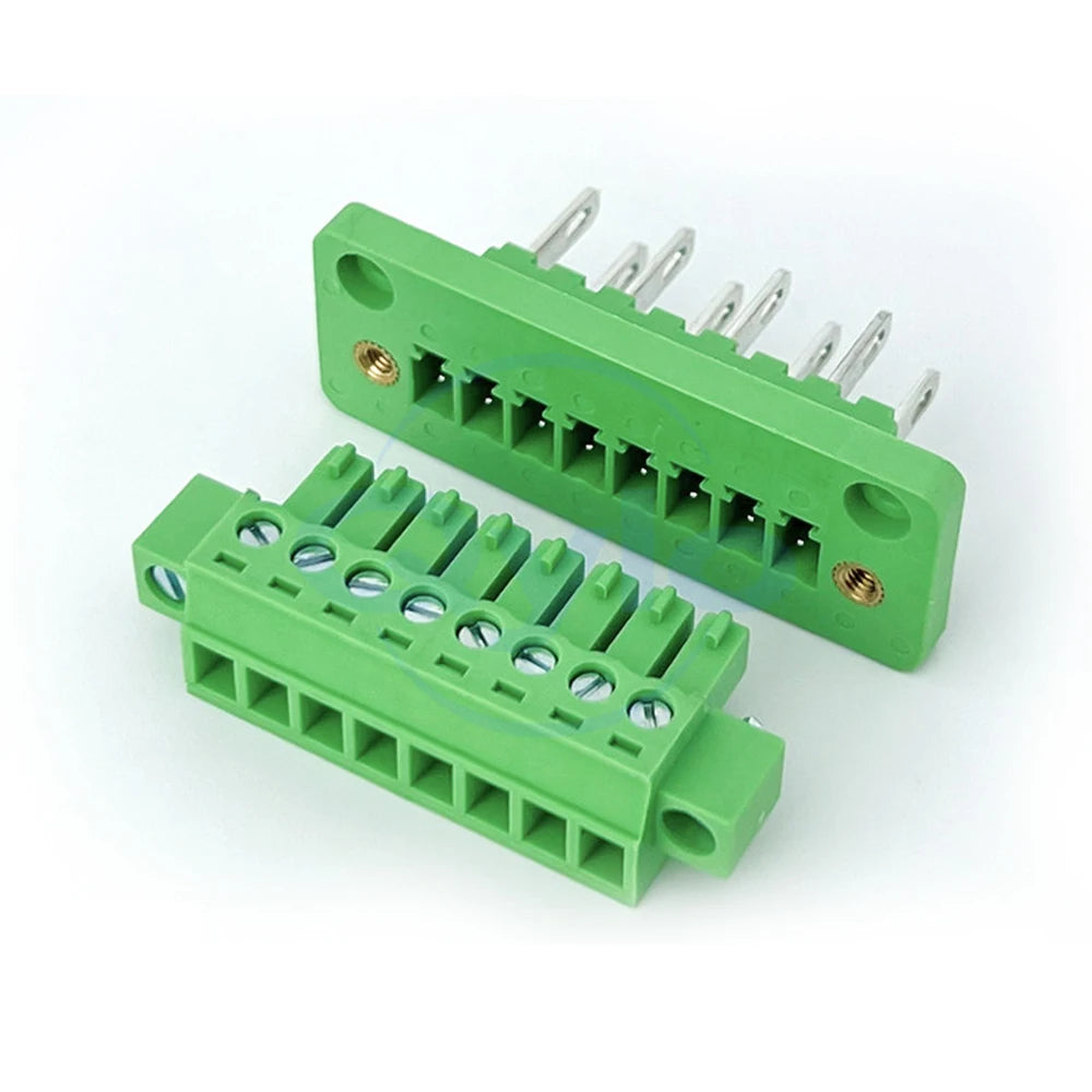 (1 pcs) 2EDGWB - 3.5mm 3.81mm Wall-Mounted Fixed Plug-in Terminal Block with Lugs KF 15EDGAM/KM Complete Set 3.5 3.81 2~24P