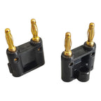 2Pcs Double Row 4mm Twin Banana Plug Audio Speaker Connector Amplifier Terminal Couple Socket Adapter for Audio Wiring
