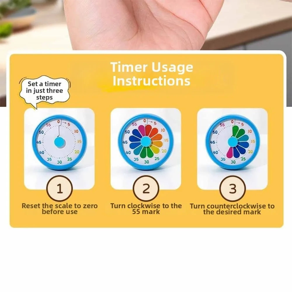 Mechanical Visual Timer Magnetic 60 Minutes Countdown Alarm Clock Self Discipline Timer Reminder Kitchen Cooking Timer Students