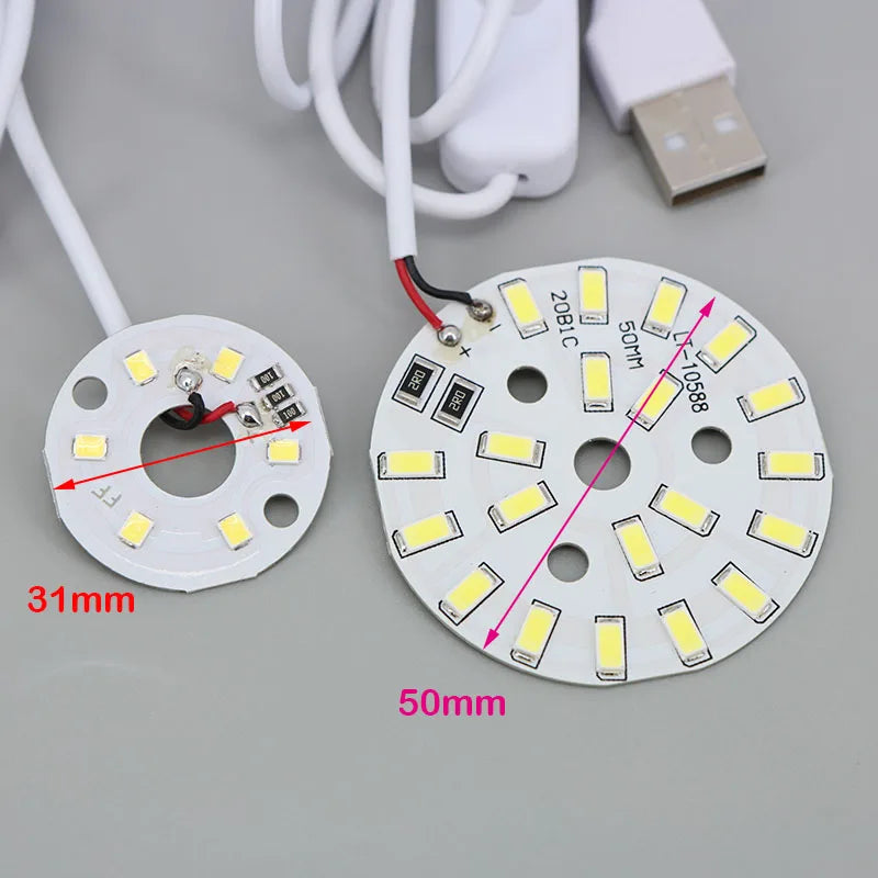 DC 5V USB Dimmer 31mm 50mm Warm White 3W 10W LED Lights 5730 Chip Single Reading Night Desk Book Tablet Lamp Switch Cable