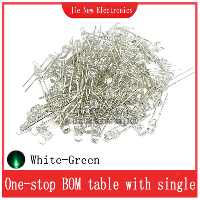 3mm 5mm LED Diode Assorted Kit White Green Red Blue Yellow Orange F3 F5 Leds Light Emitting Diodes Electronic Kit