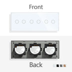 TAWOIA EU Triple 1/2/3/4 Gang 1/2 Way Wall Touch Light Switch 228mm Waterproof Backlight Sensor On/Off Switches