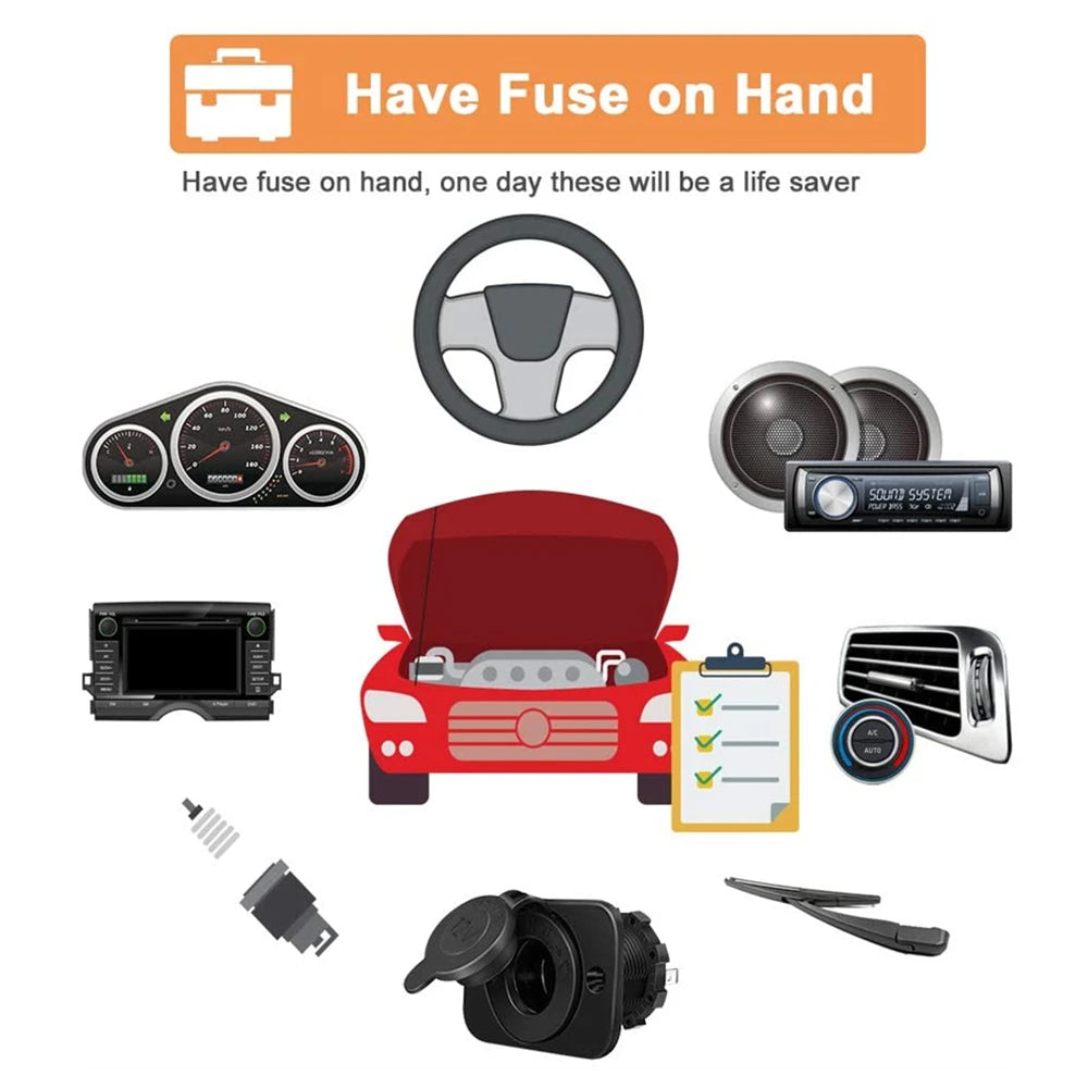120Pcs Mini Profile Small Size Blade Car Fuse Assortment Set for Auto Car Truck Fusibles 12V 2.5/3/5/7.5/10/15/20/25/30/35A