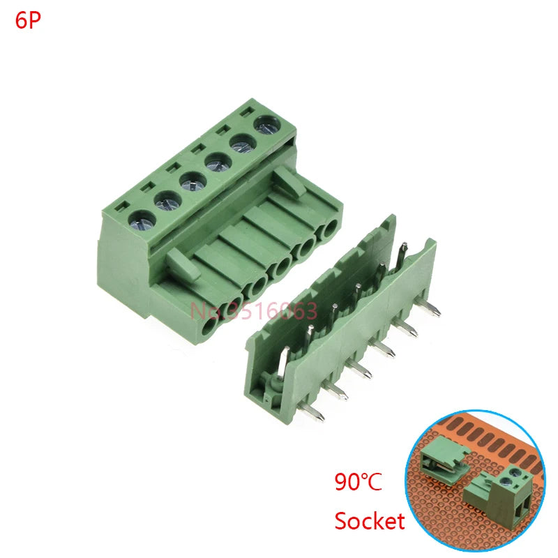 10Sets 2edg 2/3/4/5/6/7/8/9 Pin Screw Terminal Block Connector 5.08mm Pitch Plug + Straight Pin Header Socket For Pcb 2p 3p 4p