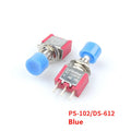 5Pcs PS-102 DS-612 3Pin 6mm Mini Momentary Automatic Return Push Button Switch ON-(ON) 2A 250VAC/5A 120VAC Toggle Switches