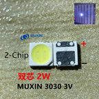 100pcs 3030 Backlight High Power LED DOUBLE CHIPS 1w 1.5W 2w 3V-3.6V 6v lextar JUFEI AOT Cool white PT30A66 TV
