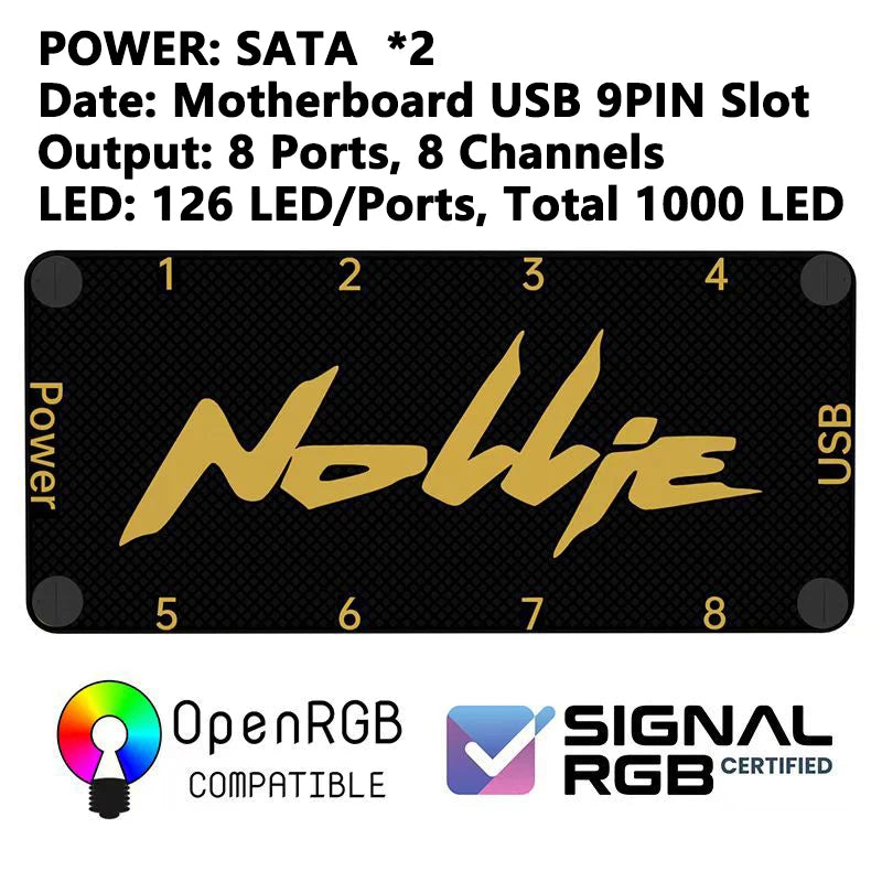Nollie SignalRGB OpenRGB Universal Addressable 5V 3PIN ARGB Asynchronous Controller HUB For Computer PC Cooling Fans Light Strip