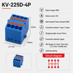1Pc Wire Electrical Cable Connectors Plug-in Terminal Block PTFIX 2.5mm² Splitter Spliceable DIN-Rail Mounting Junction Box Too