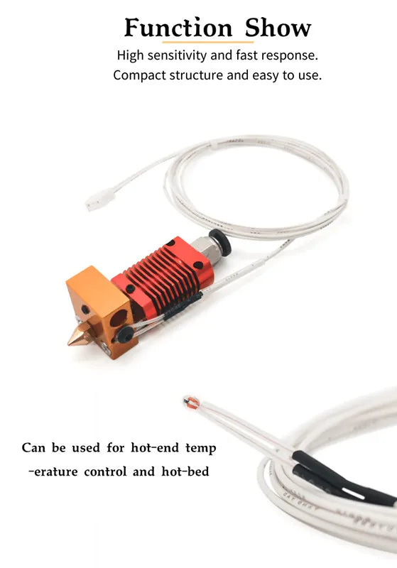 100K Ohm NTC 3950 Thermistor Sensor XH2.54 Dupont 3D Printer Parts For Reprap Mend Part Temperature 3D Printer Accessories