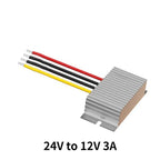 24V to 12V 1A-5A Buck Model Converter 60W Waterproof DC Step Down Model Power Converter Buck Voltage Regulator for Cars