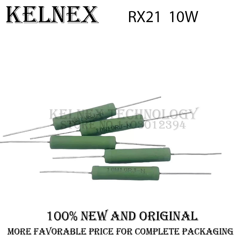 5pcs RX21 10W Wire Wound Resistance 5% 1R 10R 100R 1K 10K 12K 15K 18R 20R 22R 24R 27R 30R 33R 36R Resistor