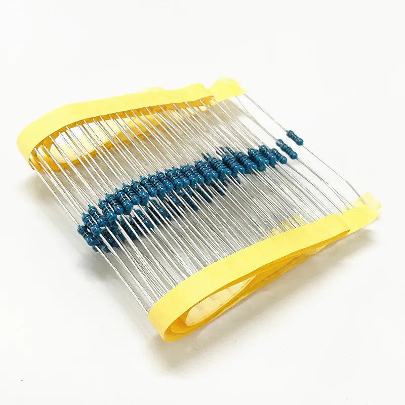 100pcs 1/4W 0R-22M 1% Metal Film Resistor 0.25W 0 2.2 10 100 150 220 270 330 470 1K 2.2K 4.7K 10K 47K 100K 470K 1M 10M 20M Ohms