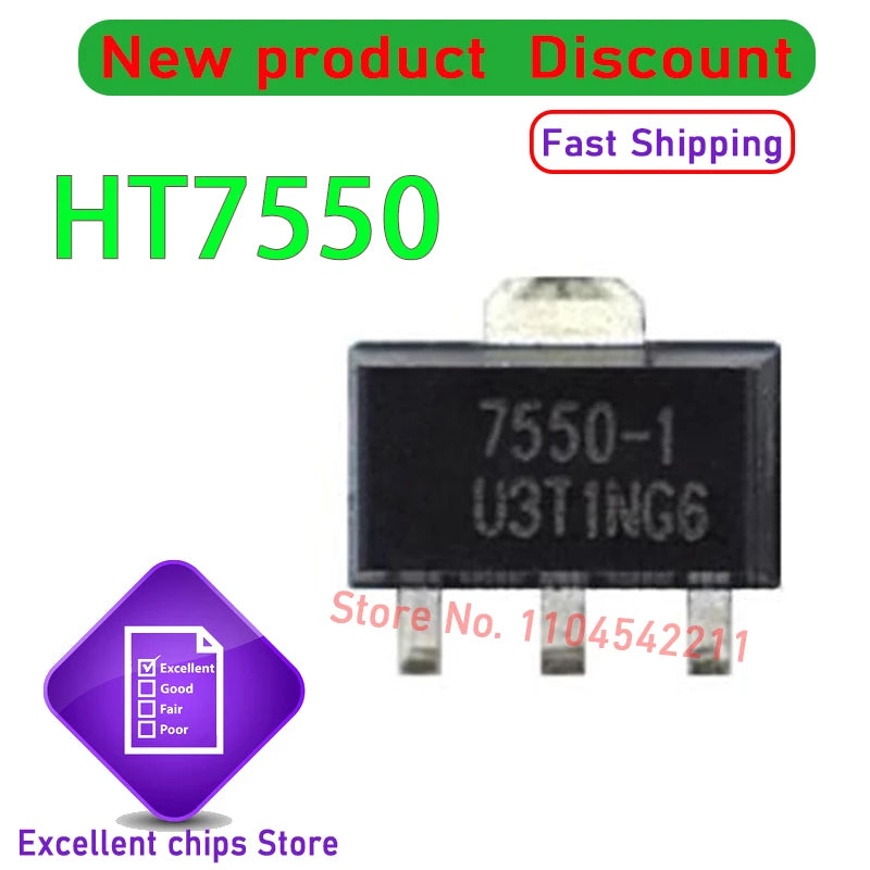 10PCS HT7530 HT7533 HT7536 HT7544 HT7550 HT30 HT33 HT36 HT44 HT50 3V 3.3V 5V 4.4/3.6V SOT23  Low Dropout Linear Regulator