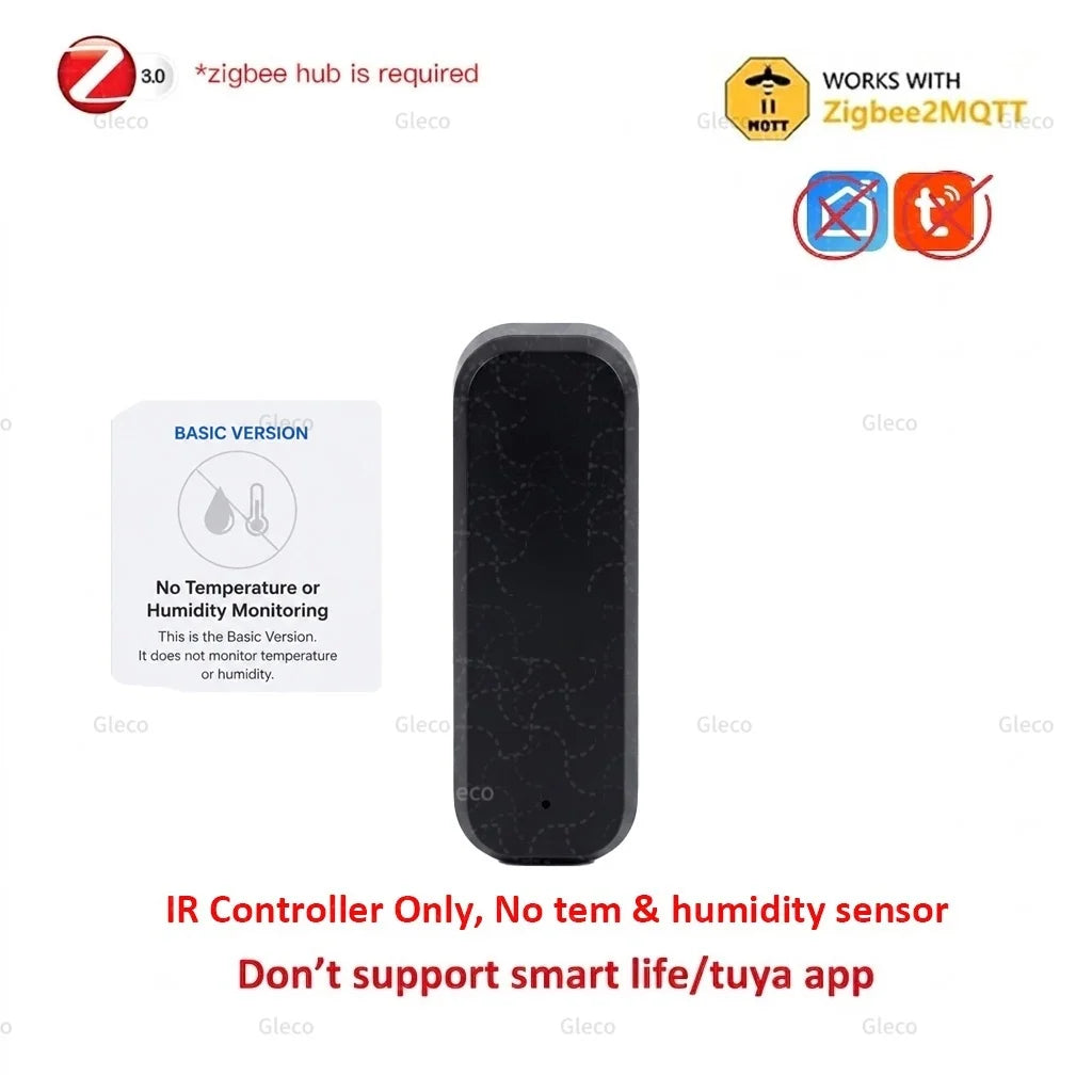 Zigbee IR Remote Control Wireless Universal Infrared Blaster Temperature Humidity Sensor Zigbee2mqtt TUYA Smart Life Automation