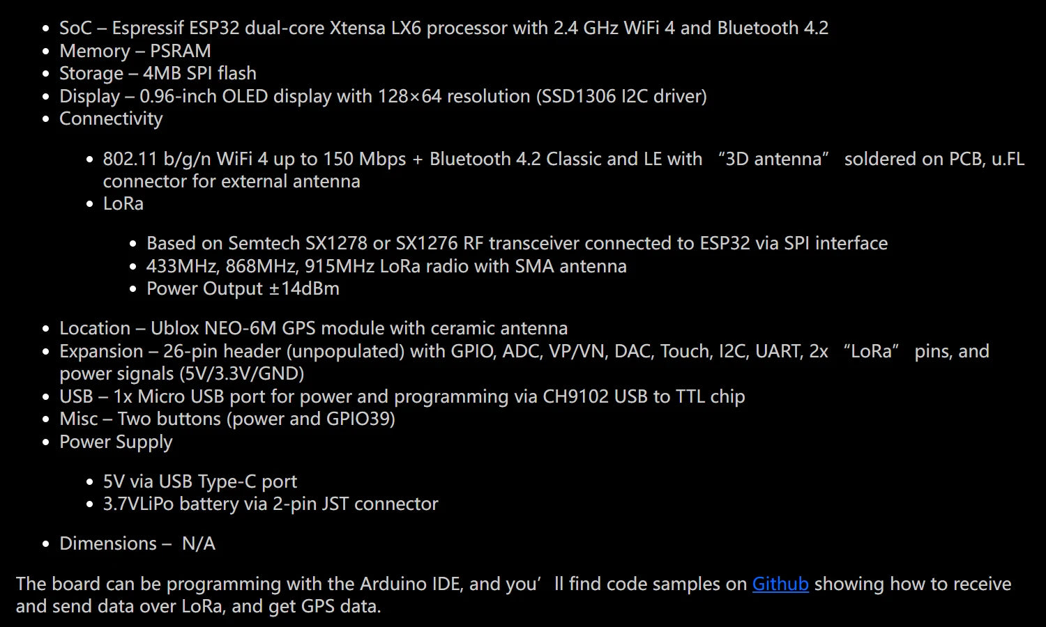 LILYGO® TTGO Meshtastic T-Beam LoRa ESP32 Development Board 433/868/915MHz LoRaWAN Module Circuits With WiFi Bluetooth GPS OLED
