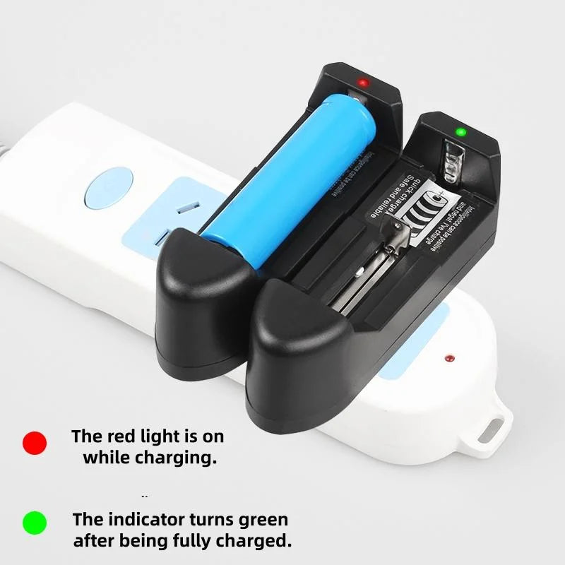 EU Socket Universal Charger For 3.7V 18650 26650 16340 14500 Li-ion Rechargeable Battery Single Slot Automatic Charger
