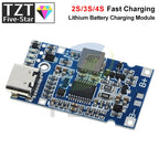 Type-C USB 2S 3S 4S BMS 4.5V-15V 18W 2A Lithium Battery Charging Module Support QC Fast Charge With Temperature Protection