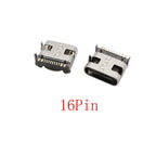 10Pcs USB Connector Type C Female Charging Port Jack 2/6/16 Pin Type-C Socket PCB Soldering SMD SMT DIY Repair Type C Adapter