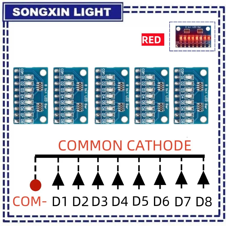 3-24V 8 Bit Blue/Red Common anode/cathode LED indicator Module Breadboard starter kit Board for MCU ARM 3d printer UNO MEGA2560