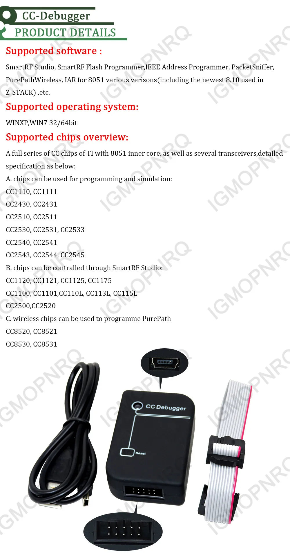 CC2531 CC2540 Zigbee Sniffer Wireless Board Bluetooth BLUE 4.0 Dongle Capture Module USB Programmer Downloader Cable Connector