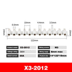 10Pcs 12 Position Electrical Wire Connector Retardant X3-1012 20A 30A Terminal Blocks Barrier Terminal Strip Plastic Terminal