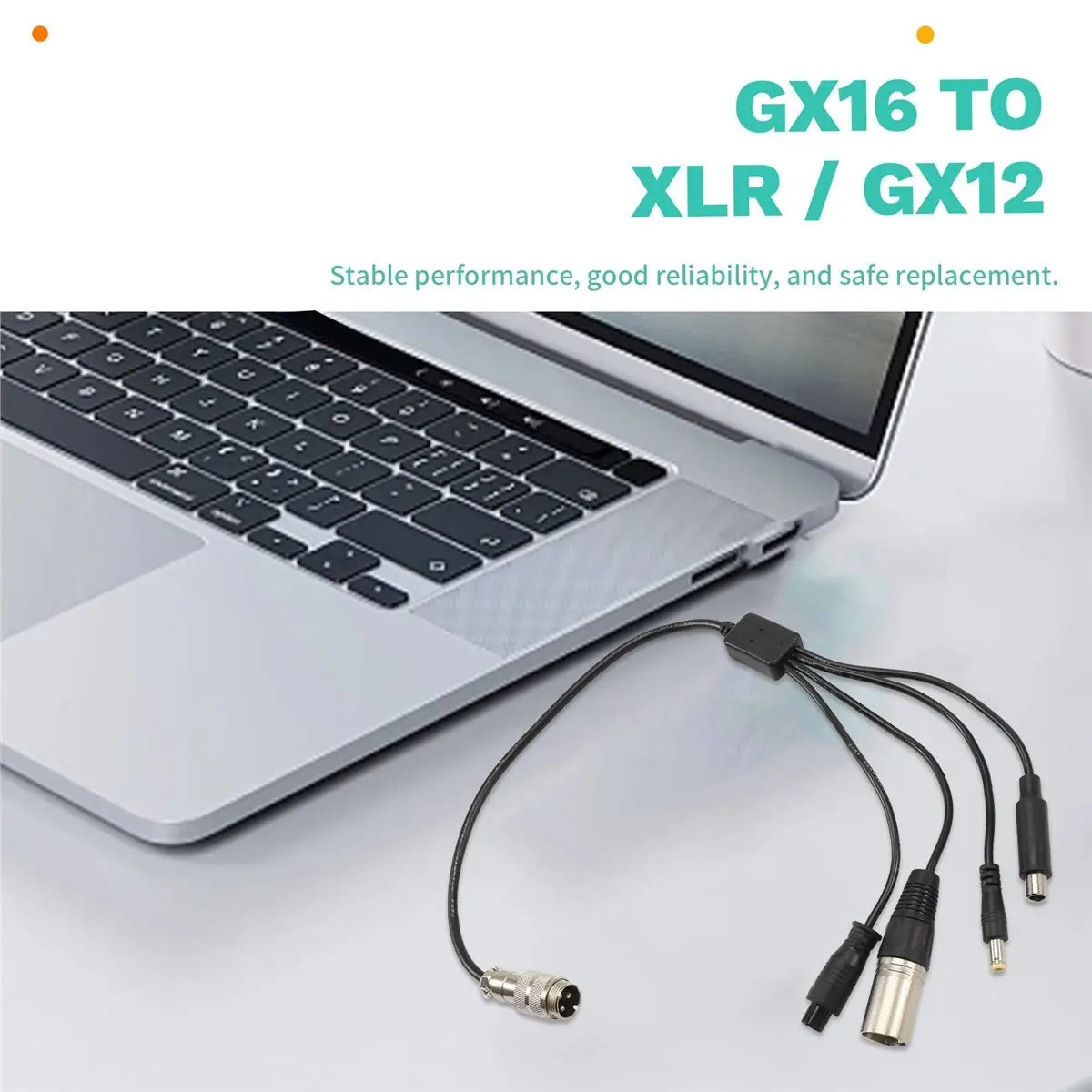 Adapter Cable GX16 to DC 5.5mm / DC 8mm / XLR / GX12 Connector Y Splitter Adapter