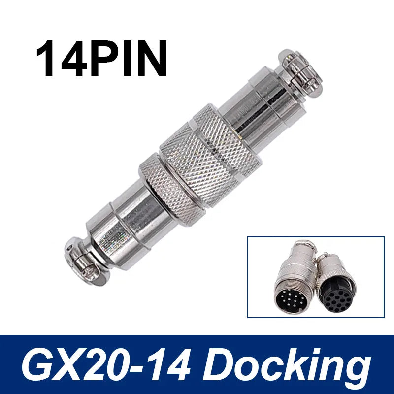 GX20 Docking Type Aviation Plug Socket 2 Pin to 15 Pin Male Female Butt Joint Circular Connector Inline Cable Wire Connector