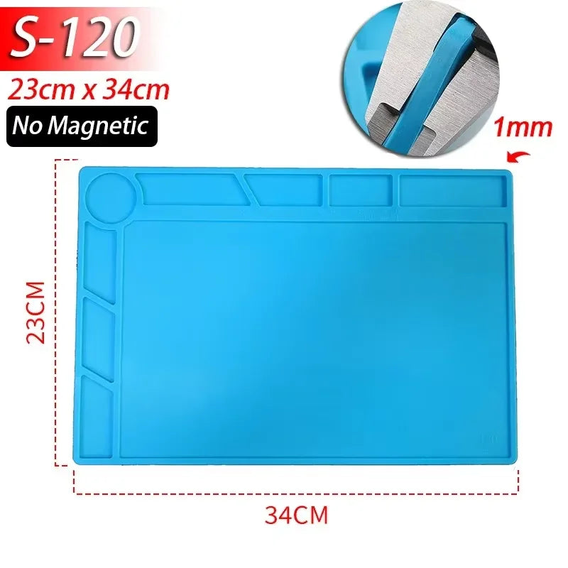 ESD Anti-Static Silicone Soldering Mat Heat Resistant Magnetic Repair Work Pad For Laptop Phone Watch PCB Electronic Maintenance