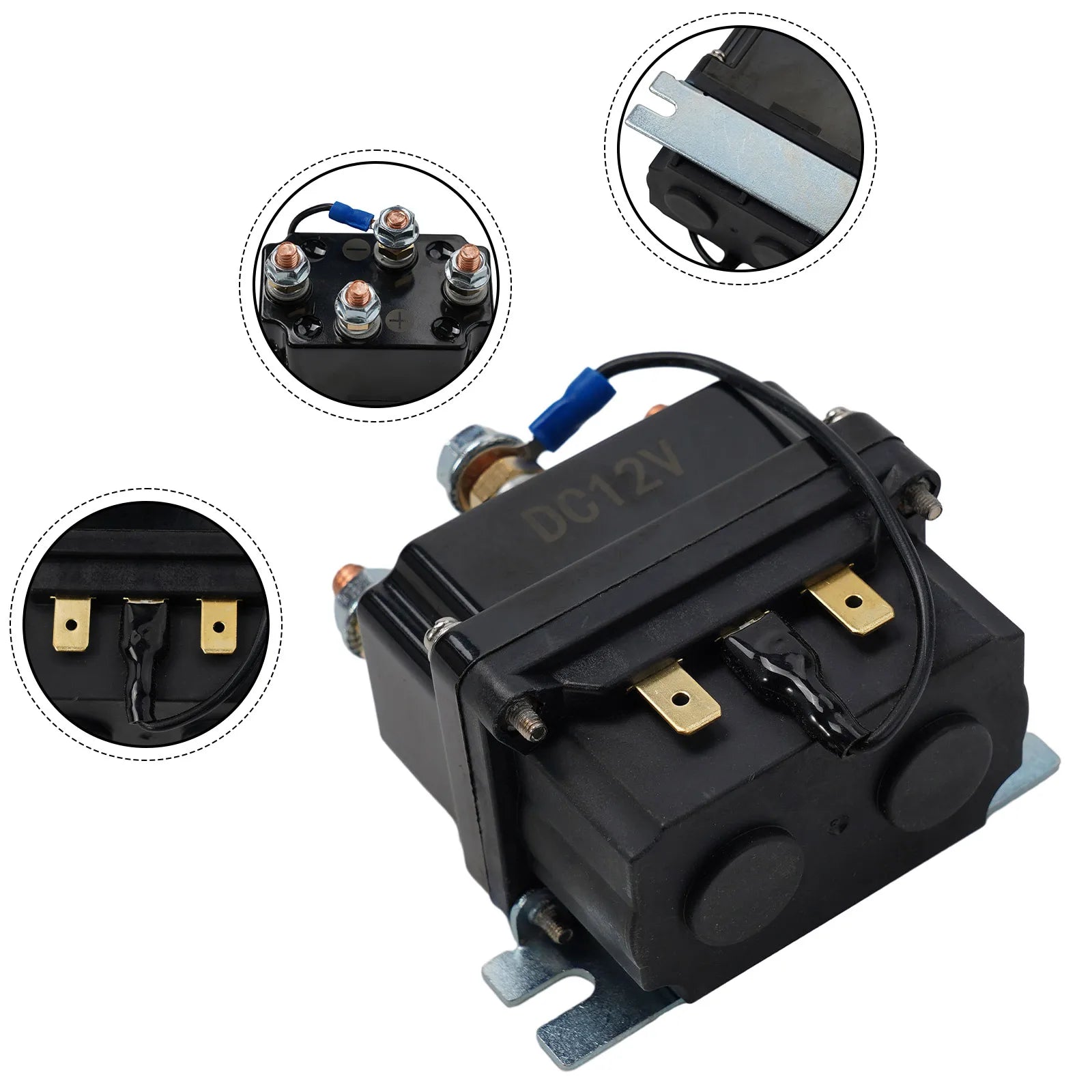 1pcs 500A 12V 12000 Lbs Winch Winch Solenoid Relay Relay 12V 500A Contactor Mechanical Equipment Solenoid Relay