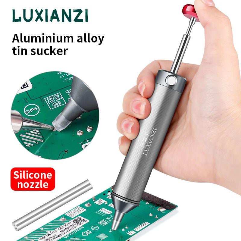 LUXIANZI Powerful Desoldering Pump Aluminum Suction Tin Gun Vacuum Soldering Iron Desolder Solder Sucker Pen Removal Hand Tools