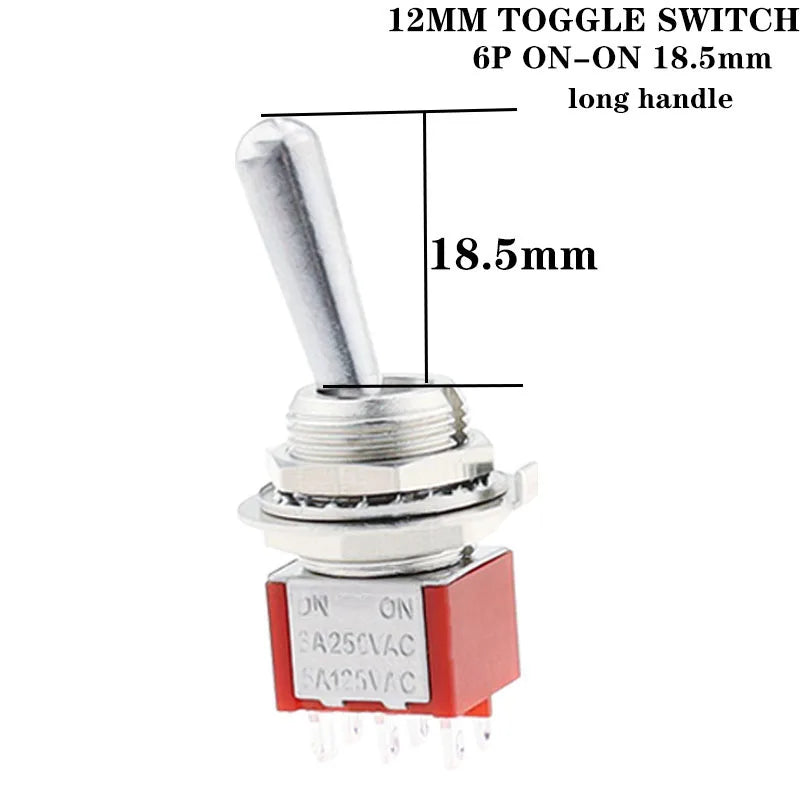 1Pcs/5Pcs SH T80-T Z1 Series Large Long Handle 12mm Panel Mount Mini Toggle Switch 5A 125VAC