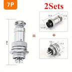 2 Sets  Male + Female GX16 Aviation Connector Plugs,2P/3P/4P/5P/6P/7P/8P/9P/10P Configurations Ideal