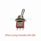 1pc SH T8013-Z1 12mm ON-OFF-ON SPDT DPDT 3/6Pin 2/3Position Maintained Toggle Switch Large Long Handle 3A 250VAC/5A 125VAC