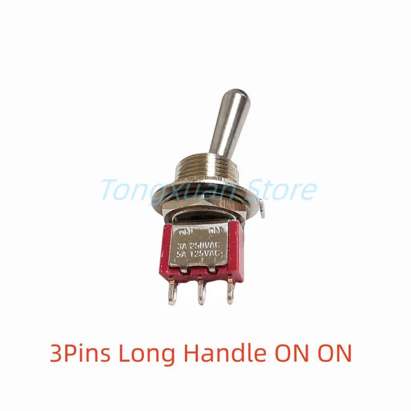 1pc SH T8013-Z1 12mm ON-OFF-ON SPDT DPDT 3/6Pin 2/3Position Maintained Toggle Switch Large Long Handle 3A 250VAC/5A 125VAC