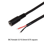 DC Power Plug 5.5 X 2.1 2.5mm 5.5 * 2.1mm Male Female CCTV Adapter Connector Cable Extension Cords 12V Surveillance Camera