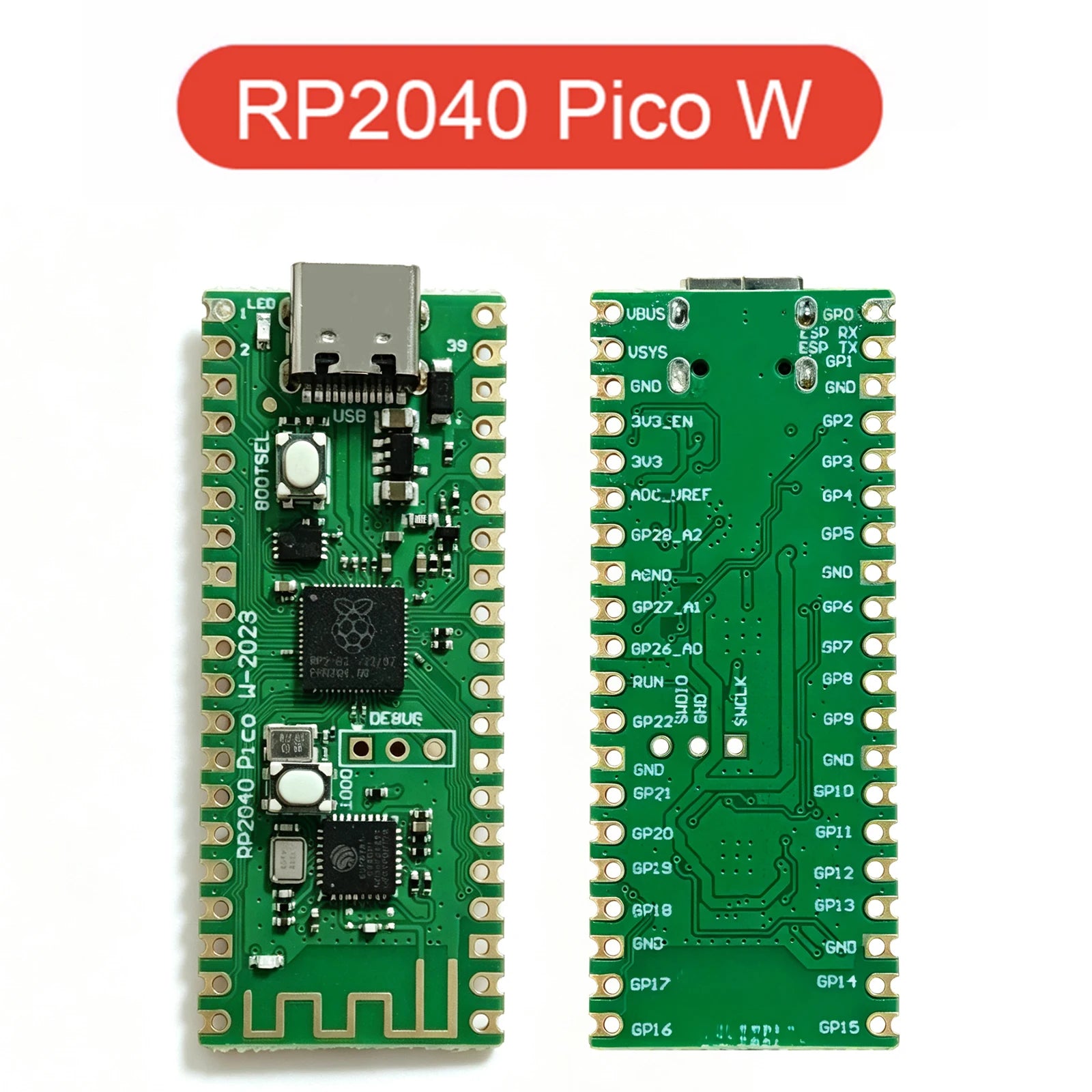 Raspberry Pi Pico W RP2040 Development Board Dual-Core ARM Cortex-M0+ 264KB WiFi Type-C Micro USB MicroPython Official