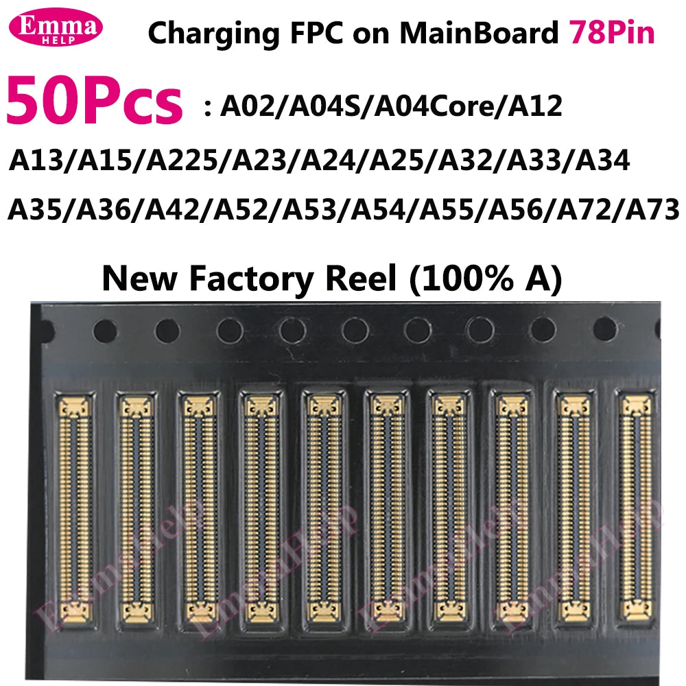78Pin USB Charging Connector MainBoard FPC For Samsung A15 A23 A24 A52 A34 A35 A36 A53 A54 A54 A55 A56 A72 A73 Board