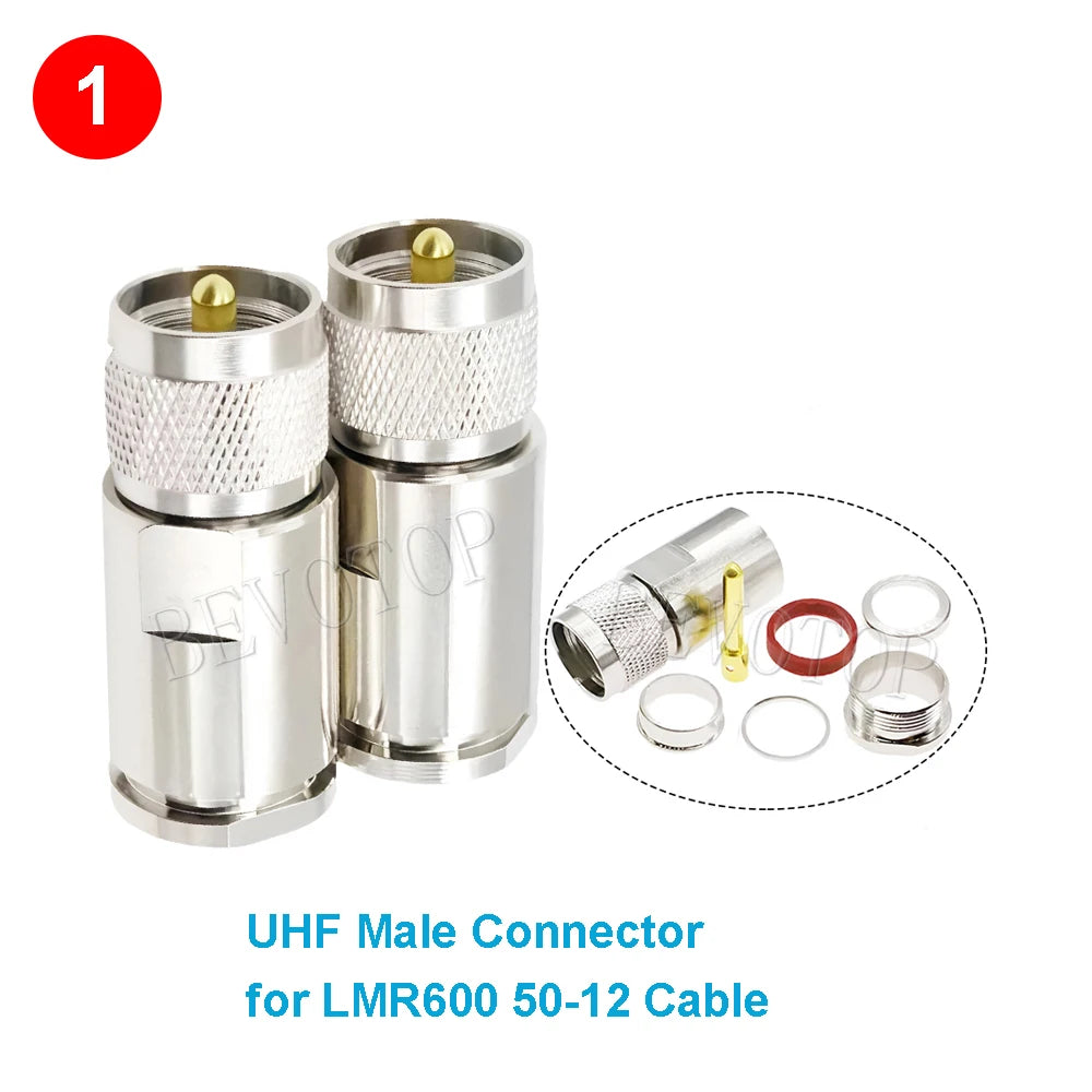 1PCS N/UHF Type Male/Female Connector LMR600 50-12 Cable RF Coaxial Straight Nickel plated RF Coax Connector