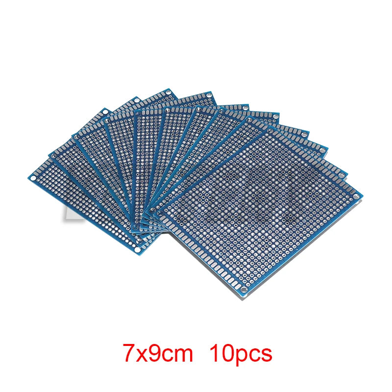 5-10PCS 3x7cm 4x6cm 5x7cm 7x9cm Prototype BoardsBlue Circuit Perfboard Double Sided Circuit Boards DIY Electronic Kit