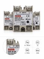 Solid State Relay SSR DA Single Phase 10A 25A 40A 60A 80A 100A 3-32VDC Input 24-380VAC Output for PID Temperature Control